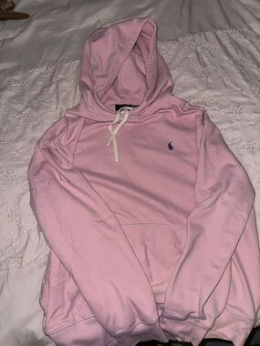 Polo by Ralph Lauren Light Pink Hooded Sweatshirt with Navy Pony
